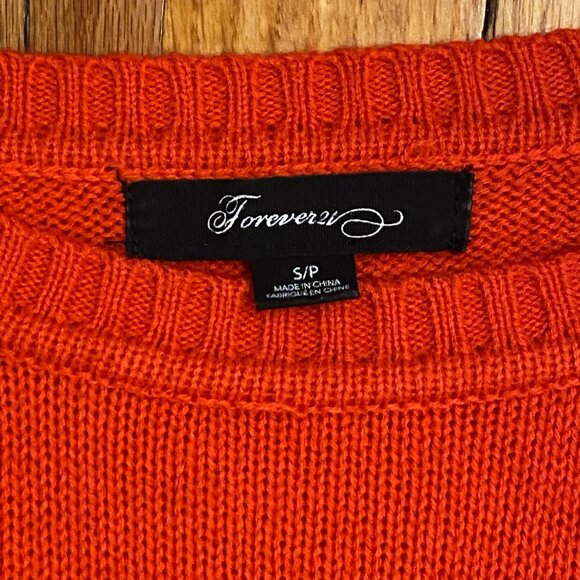 Forever 21 Women's Long Sleeve Sweater Orange Red Size Small - Picture 3 of 5